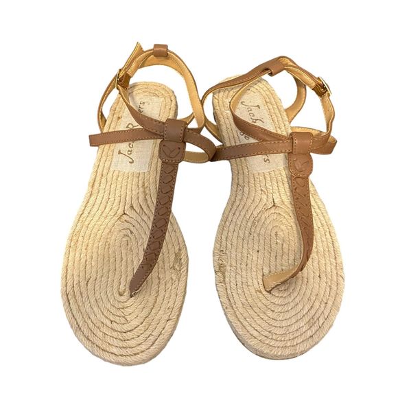 Jack Rogers Womens Sz 6.5 US Braided Thong Evie Espadrille Flat Sandals Boho - Picture 2 of 8